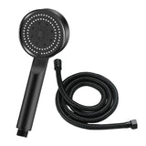 Maxbell High Pressure Handheld Shower Head 5 Spray Settings Screw in G1/2" Connector Black 1.5m Hose