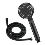 Maxbell High Pressure Handheld Shower Head 5 Spray Settings Screw in G1/2" Connector Black 1.5m Hose