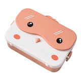 Maxbell Portable Bento Lunchbox 4 Compartments Multi Use Microwave for Picnic Office Orange