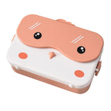 Maxbell Portable Bento Lunchbox 4 Compartments Multi Use Microwave for Picnic Office Orange