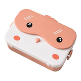 Maxbell Portable Bento Lunchbox 4 Compartments Multi Use Microwave for Picnic Office Orange