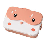 Maxbell Portable Bento Lunchbox 4 Compartments Multi Use Microwave for Picnic Office Orange