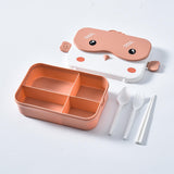 Maxbell Portable Bento Lunchbox 4 Compartments Multi Use Microwave for Picnic Office Orange