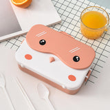 Maxbell Portable Bento Lunchbox 4 Compartments Multi Use Microwave for Picnic Office Orange
