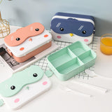 Maxbell Portable Bento Lunchbox 4 Compartments Multi Use Microwave for Picnic Office Orange