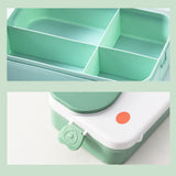 Maxbell Portable Bento Lunchbox 4 Compartments Multi Use Microwave for Picnic Office Light Green