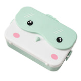 Maxbell Portable Bento Lunchbox 4 Compartments Multi Use Microwave for Picnic Office Light Green