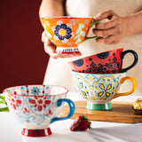 Maxbell Ceramic Cup Birthday Gifts Porcelain Tea Cups for Tea Cappuccino Office Style A