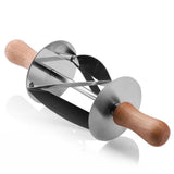 Maxbell Stainless Steel Bread Cutter with Wooden Handle for Kitchen Baking Tools