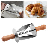 Maxbell Stainless Steel Bread Cutter with Wooden Handle for Kitchen Baking Tools