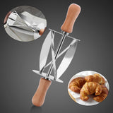 Maxbell Stainless Steel Bread Cutter with Wooden Handle for Kitchen Baking Tools