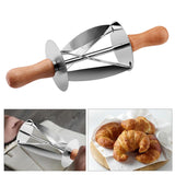 Maxbell Stainless Steel Bread Cutter with Wooden Handle for Kitchen Baking Tools