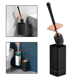 Maxbell Wall Mounted Household Toilet Brush Cleaning Utensils for Bathroom Lavatory Black