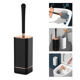 Maxbell Toilet Brush and Holder Compact Quick Dry Punch Free for Toliet Household Black