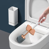 Maxbell Toilet Brush and Holder Compact Quick Dry Punch Free for Toliet Household White