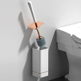 Maxbell Toilet Brush and Holder Compact Quick Dry Punch Free for Toliet Household White