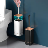Maxbell Toilet Brush and Holder Compact Quick Dry Punch Free for Toliet Household White