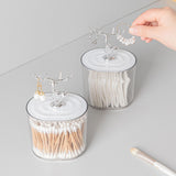 Maxbell ABS Cosmetic Cotton Pad Holder with Lid Storage Organization Dispenser Argent
