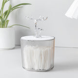 Maxbell ABS Cosmetic Cotton Pad Holder with Lid Storage Organization Dispenser Argent