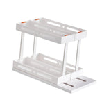 Maxbell Rotating and Pull Out Spice Rack Organizer for Spices Condiments Countertop white Double 15cm