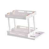 Maxbell Rotating and Pull Out Spice Rack Organizer for Spices Condiments Countertop white Double 15cm