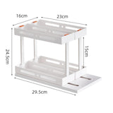 Maxbell Rotating and Pull Out Spice Rack Organizer for Spices Condiments Countertop white Double 15cm