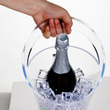 Maxbell Portabl Ice Bucket 3.2L Beverage cooler with Handle for Hotel KTV Transparent