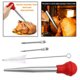 Maxbell Stainless Steel Turkey Seasoning Tool Manual Pump for Red