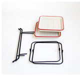 Maxbell 2 Tier Serving Tray Mini Cake Cupcake Stand with Rack for Wedding Buffet Red