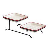 Maxbell 2 Tier Serving Tray Mini Cake Cupcake Stand with Rack for Wedding Buffet Red