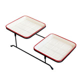 Maxbell 2 Tier Serving Tray Mini Cake Cupcake Stand with Rack for Wedding Buffet Red