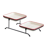 Maxbell 2 Tier Serving Tray Mini Cake Cupcake Stand with Rack for Wedding Buffet Red