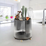Maxbell Countertop Utensil Caddy Storage Organizer Rack Flatware Caddy for Cabinet Black