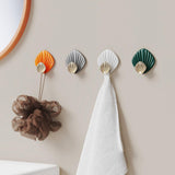 Maxbell 4 Pieces Creative Wall Mounted Hooks Sticky Hook for Bathroom Bedroom Decor Orange