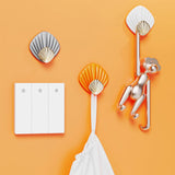 Maxbell 4 Pieces Creative Wall Mounted Hooks Sticky Hook for Bathroom Bedroom Decor Orange