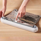 Maxbell Food Wrap Dispenser Cutter Reusable Aluminum Foil Wall Baking Parchment White