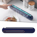 Maxbell Food Wrap Dispenser Cutter Reusable Aluminum Foil Wall Baking Parchment Blue