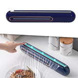 Maxbell Food Wrap Dispenser Cutter Reusable Aluminum Foil Wall Baking Parchment Blue