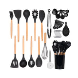 Maxbell 35x Kitchen Utensil Gadgets Tools Set Spatula for Professionals Beginners Black