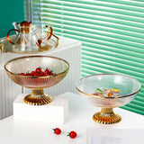 Maxbell Decorative Pedestal Bowl Dessert Display Stand Kitchen Countertop Home Clear