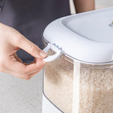 Maxbell Kitchen Dry Food Dispenser Rice Storage Container 4 Grid Removable Top Cover White