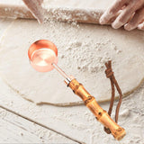 Maxbell 15ml Measuring Spoon Stainless Steel Wooden Handle Stylish and Classic Rose Golden