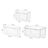 Maxbell Plastic Bread Box Bagel Storage Bin Transparent for Kitchen Countertop 21.3x14.7x12.7cm