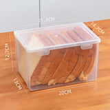 Maxbell Plastic Bread Box Bagel Storage Bin Transparent for Kitchen Countertop 21.3x14.7x12.7cm