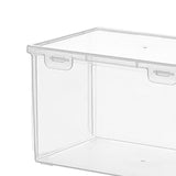 Maxbell Plastic Bread Box Bagel Storage Bin Transparent for Kitchen Countertop 21.3x14.7x12.7cm