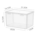 Maxbell Plastic Bread Box Bagel Storage Bin Transparent for Kitchen Countertop 21.3x14.7x12.7cm