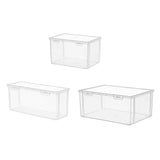 Maxbell Plastic Bread Box Bagel Storage Bin Transparent for Kitchen Countertop 21.3x14.7x12.7cm