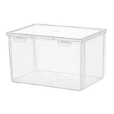 Maxbell Plastic Bread Box Bagel Storage Bin Transparent for Kitchen Countertop 21.3x14.7x12.7cm