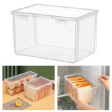 Maxbell Plastic Bread Box Bagel Storage Bin Transparent for Kitchen Countertop 21.3x14.7x12.7cm