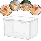 Maxbell Plastic Bread Box Bagel Storage Bin Transparent for Kitchen Countertop 21.3x14.7x12.7cm